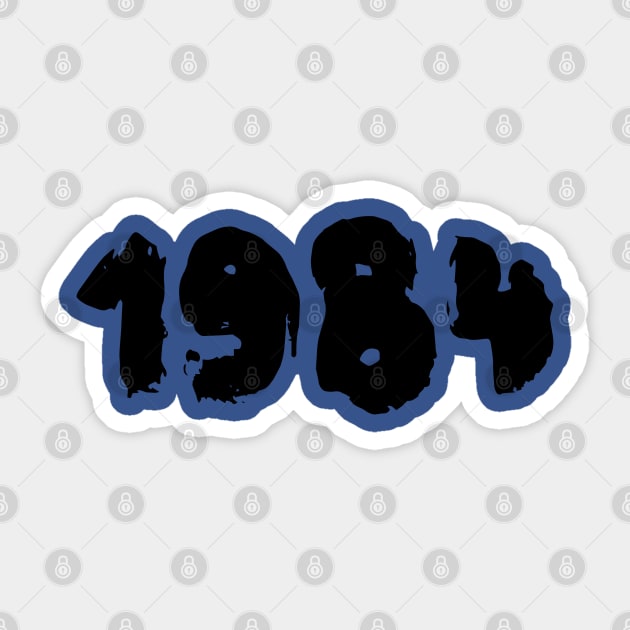 1984 Black Sticker by FrogandFog